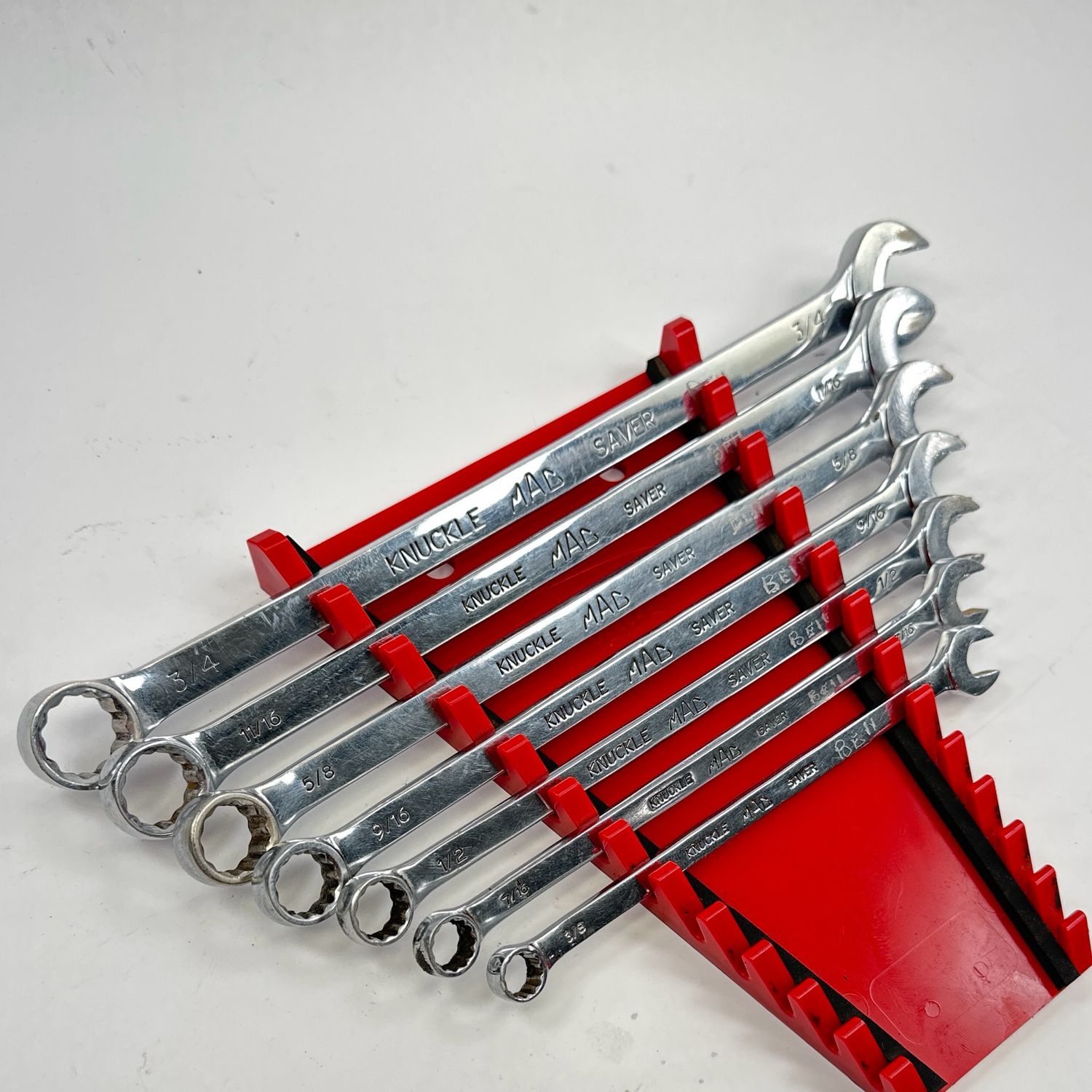 Mac Tools 7PC. SAE Long Knuckle Saver Combination Wrench Set 12PT