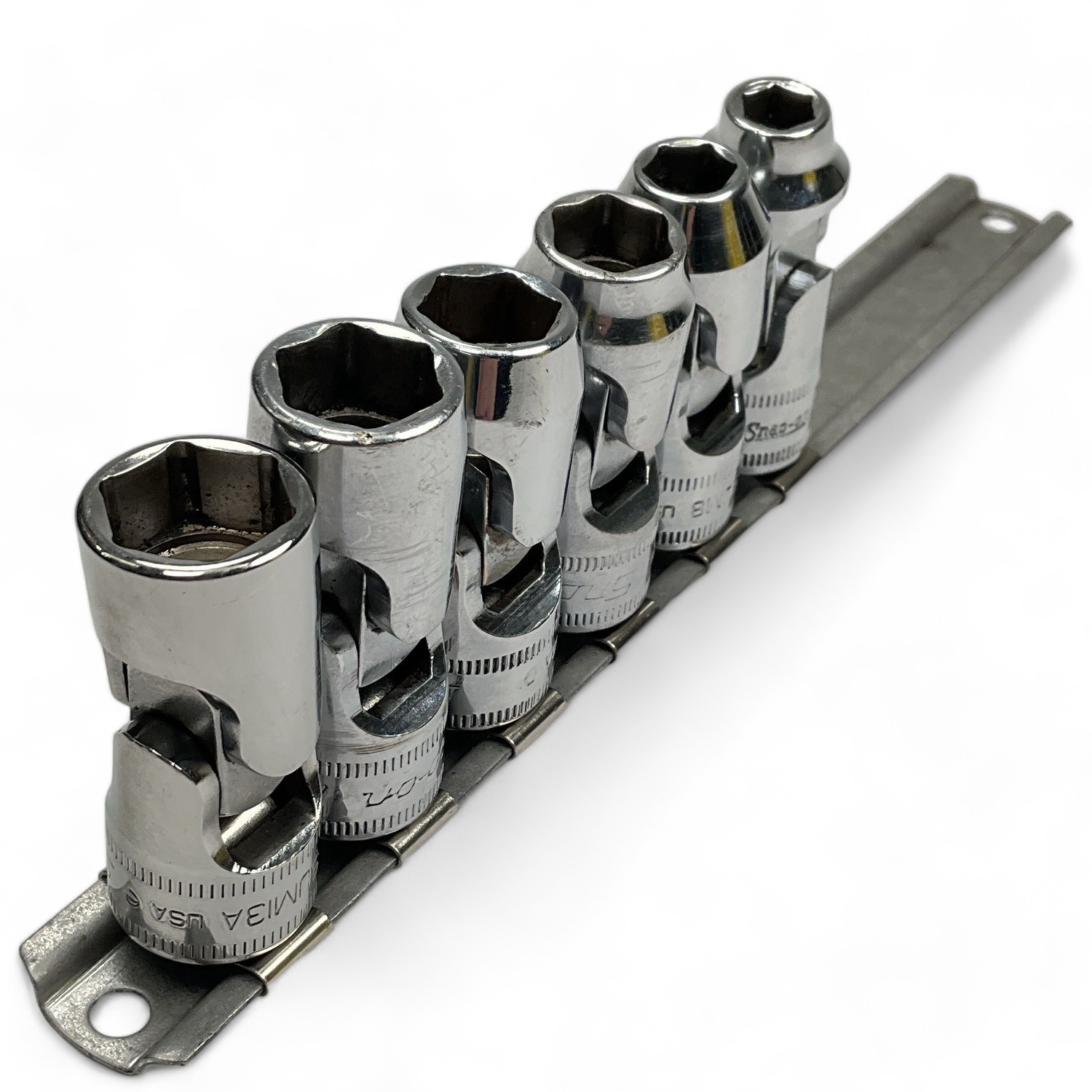 Snap On 6 pc 3/8" Drive 6-Point Metric Flank Drive Shallow Flex Socket Set, 206FSUMA
