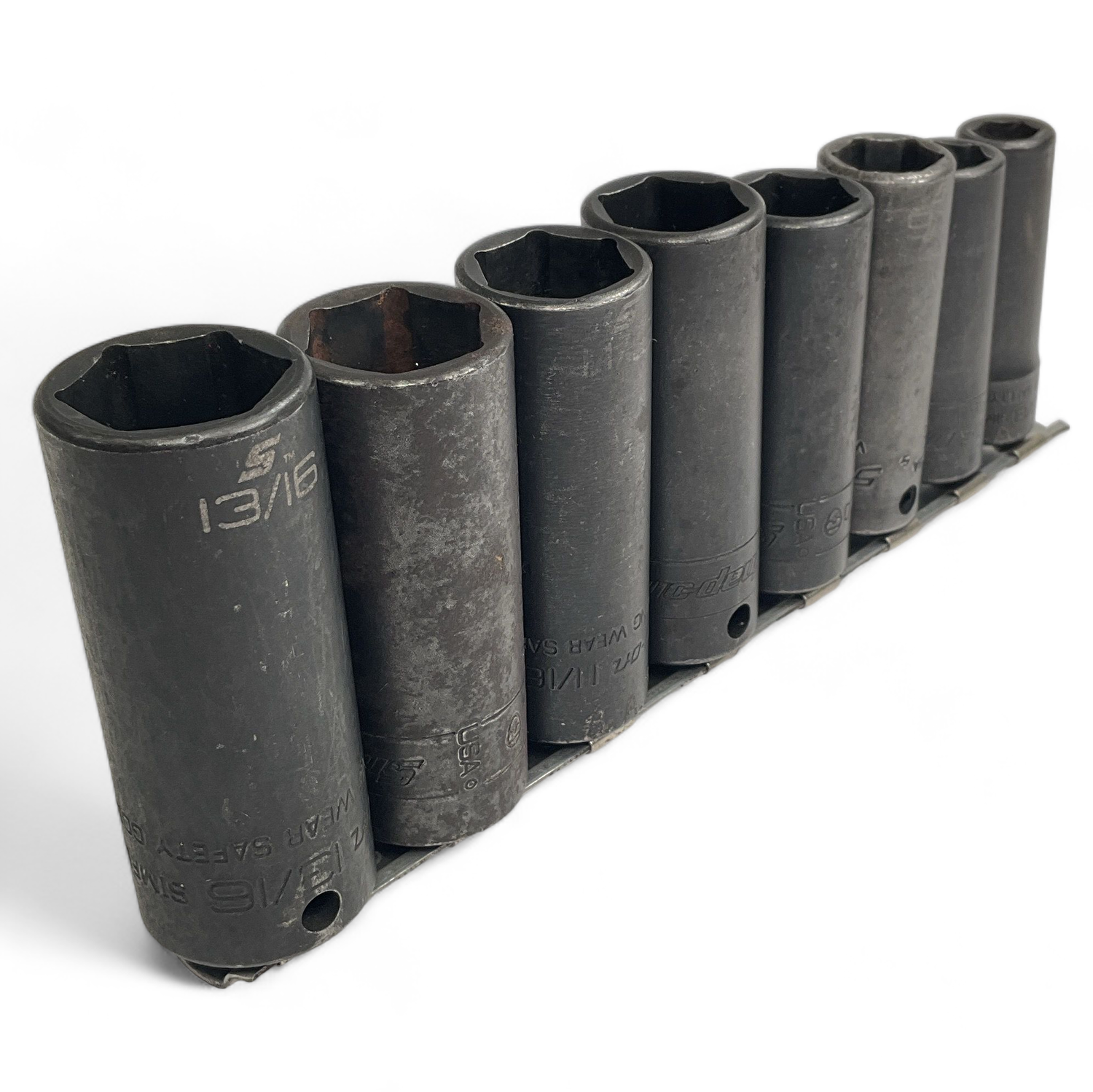 Snap On 8pc 3/8” Drive SAE 6PT Deep Impact Socket Set (3/8”-13/16”)