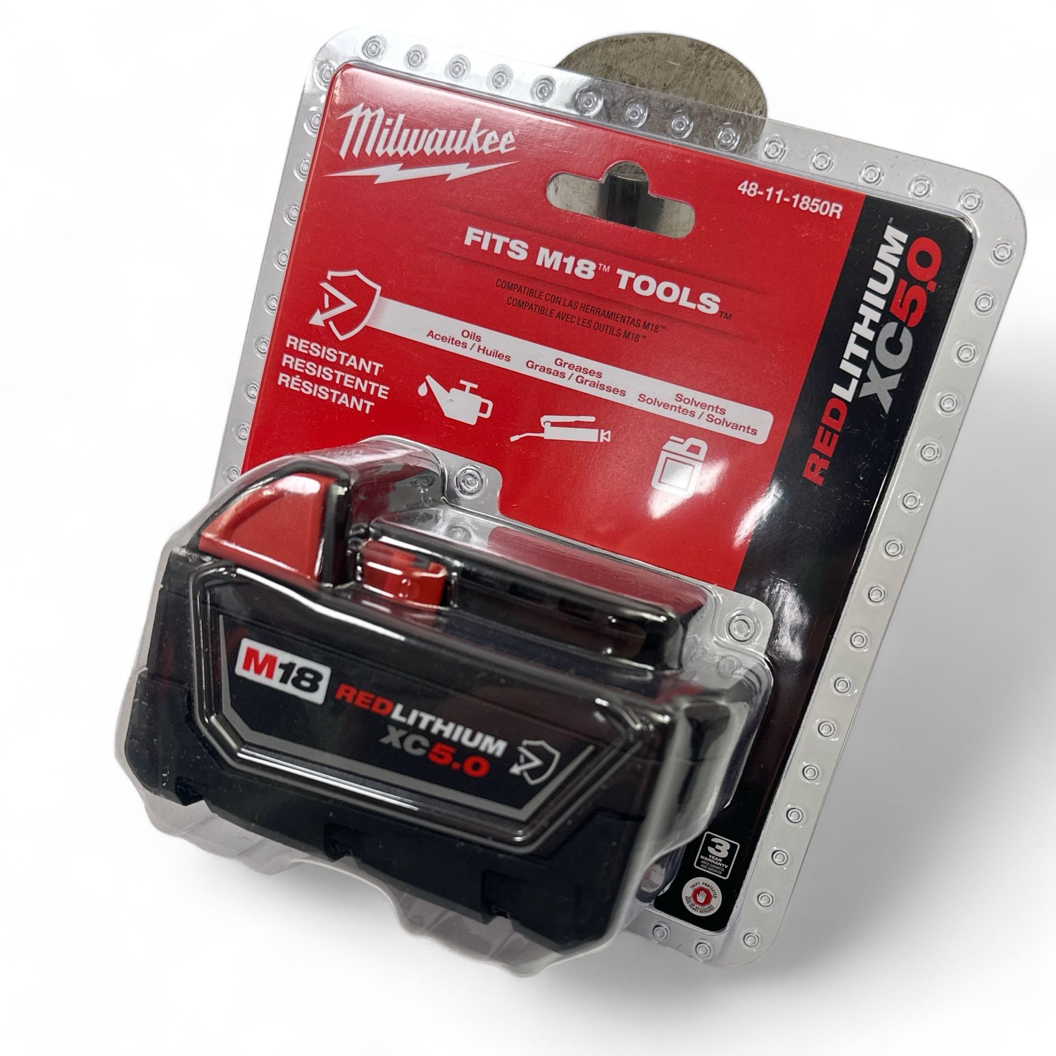 Milwaukee M18 5.0 Chemical Proof Battery, 48-11-1850R