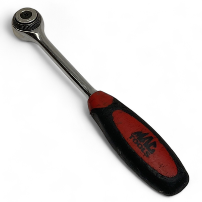 Mac Tools 1/4"Drive Round Head Ratchet W/RED Comfort Grip Handle, MRR6PA