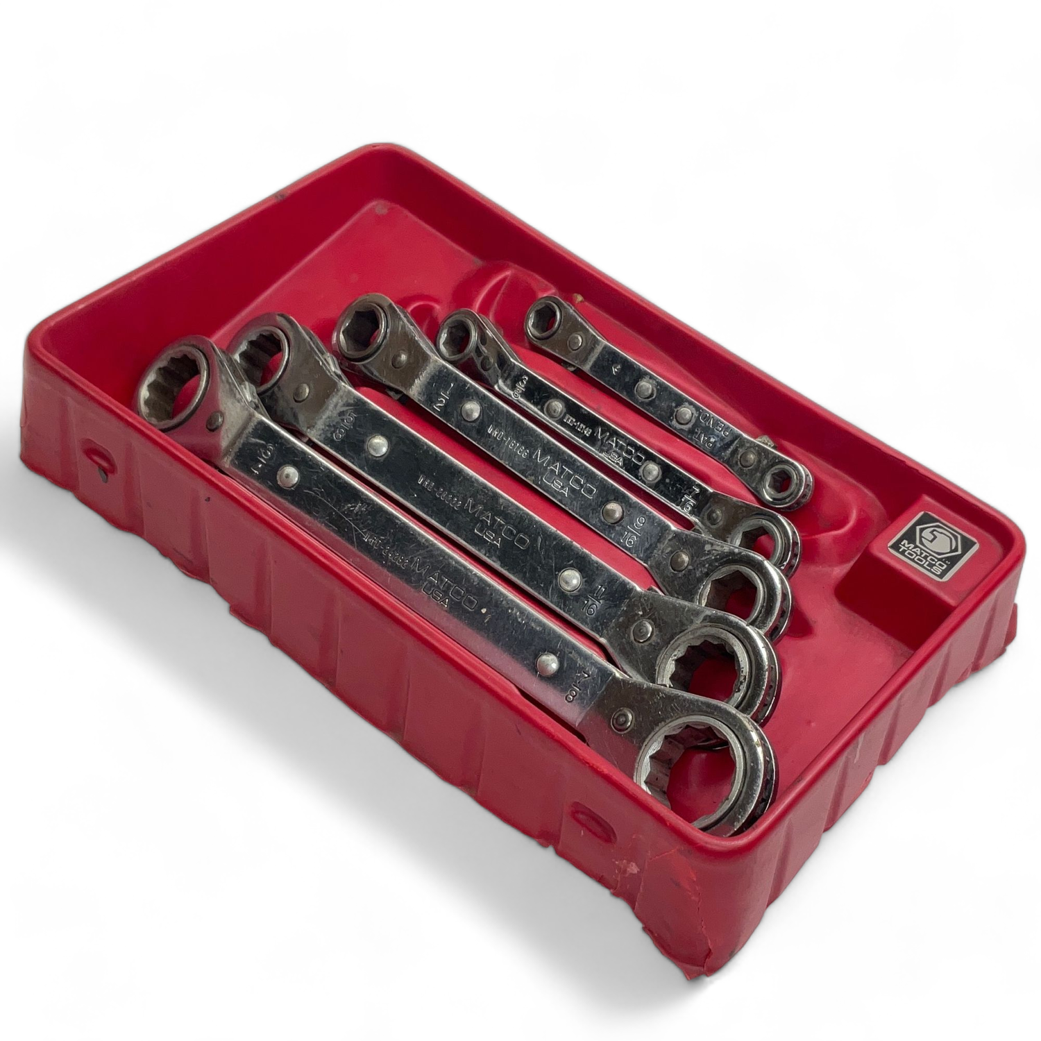 Matco 4pc SAE 6pt & 12pt Offset Double Box Ratcheting Wrench Set (1/4”-7/8”)