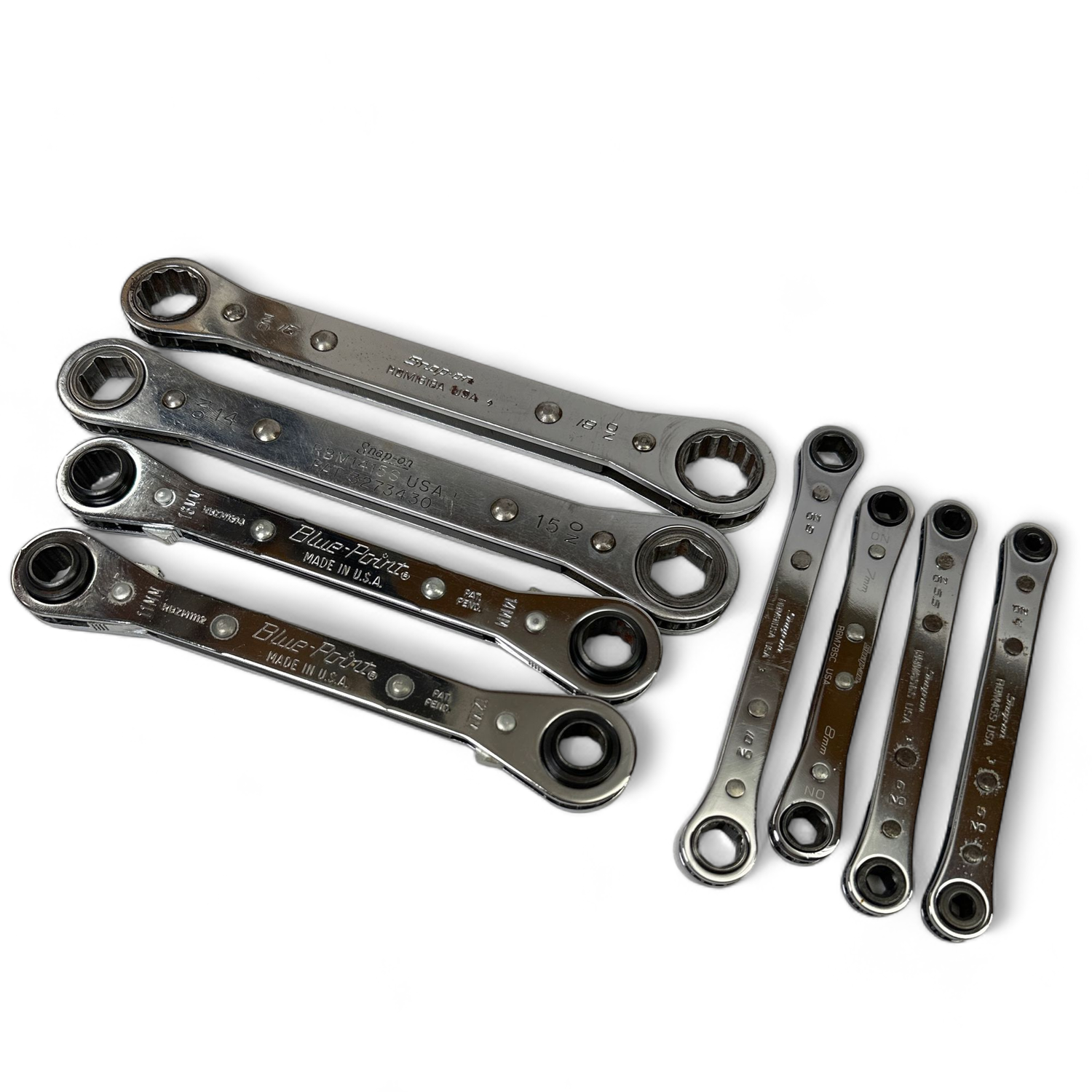 Snap On 8pc Metric Ratcheting Wrench Set (4-18mm)