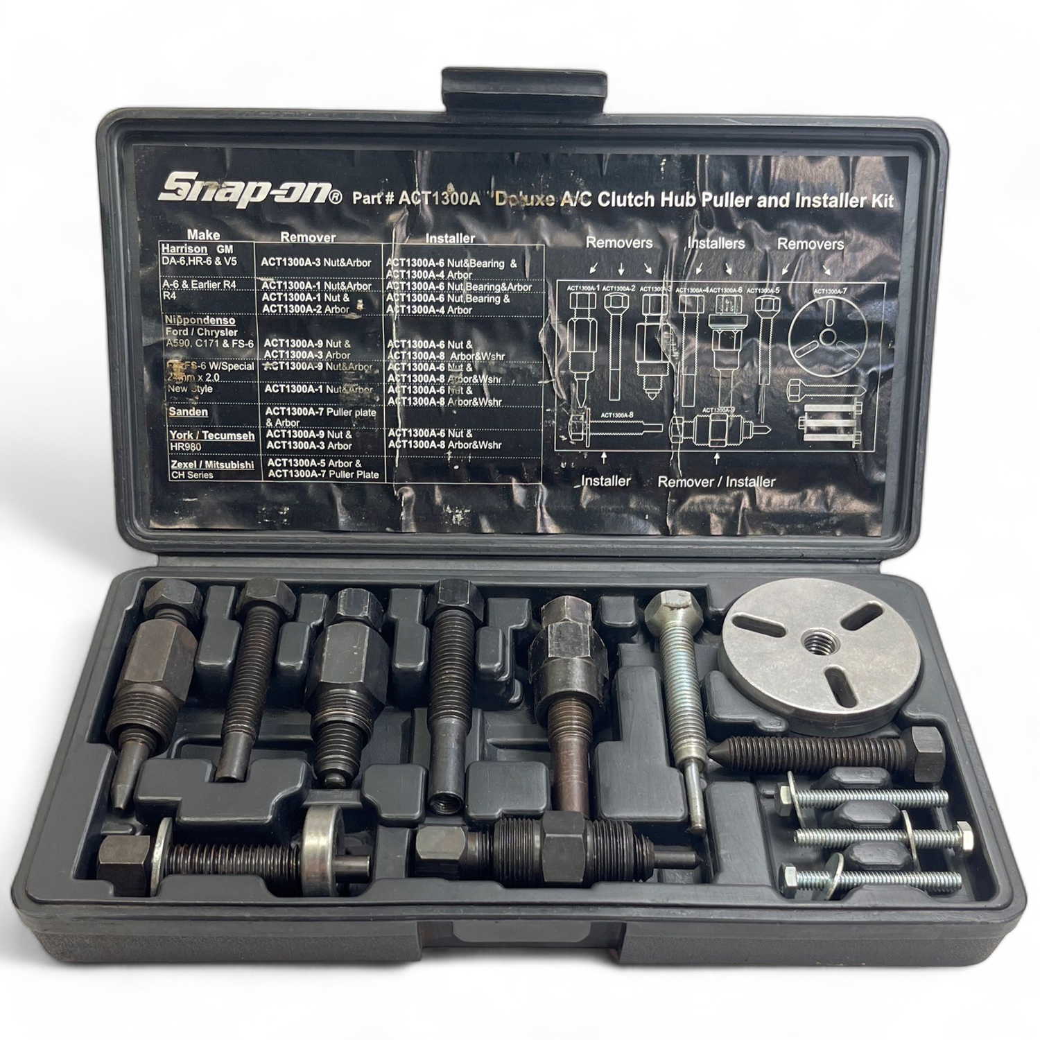 Snap On Deluxe A/C Clutch Hub Puller & Installer Kit, ACT1300A
