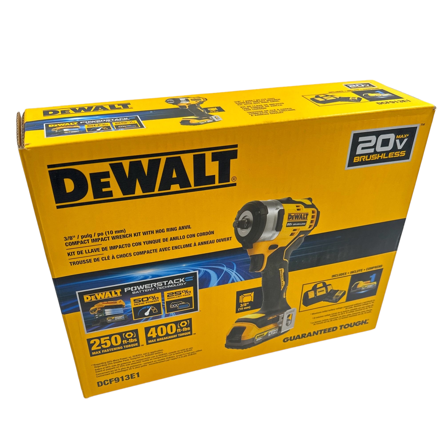 Dewalt 20V 3/8” Drive Impact & Power Stack Battery Kit