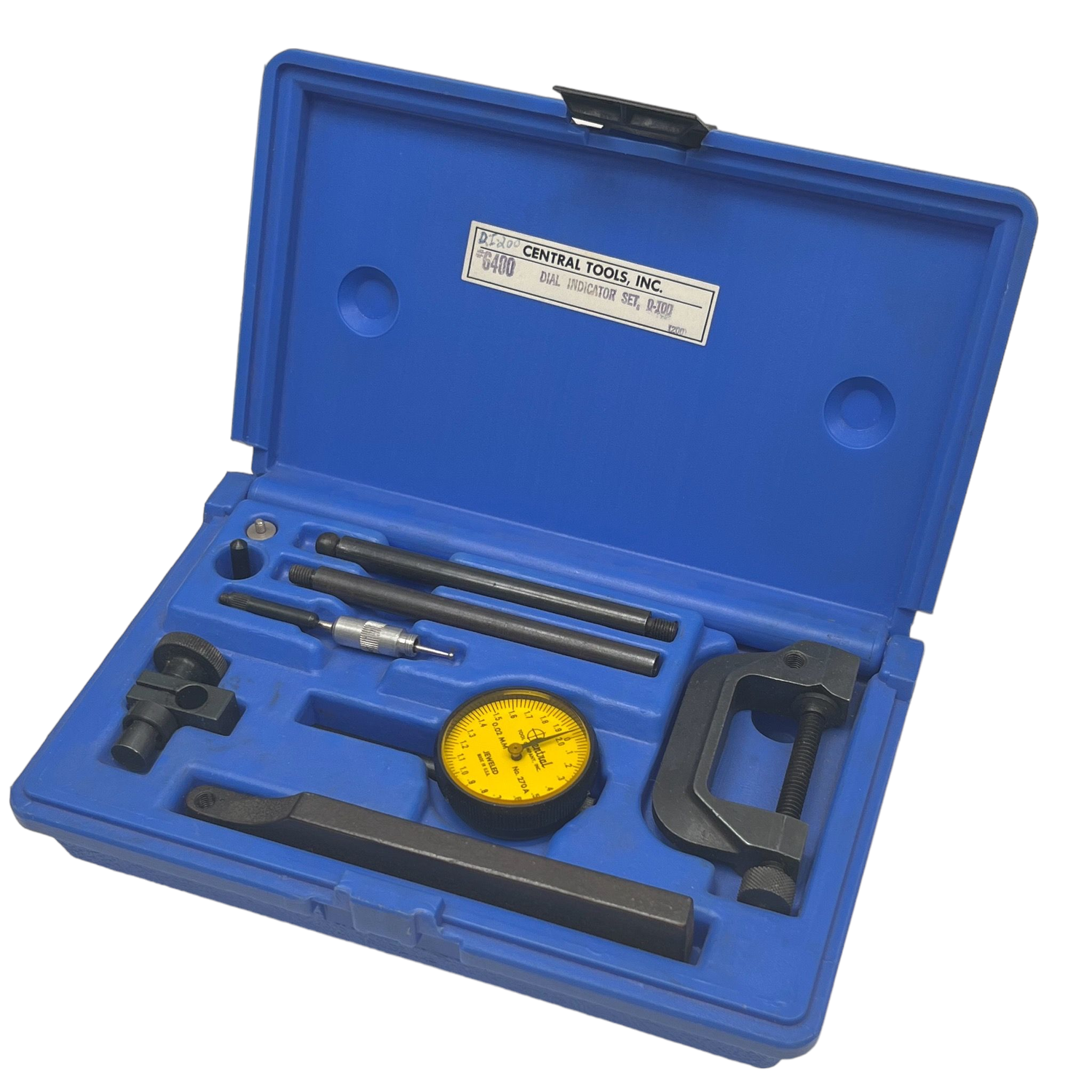 Central Tools .200" 0-100mm Range Dial Indicator Set, 6400
