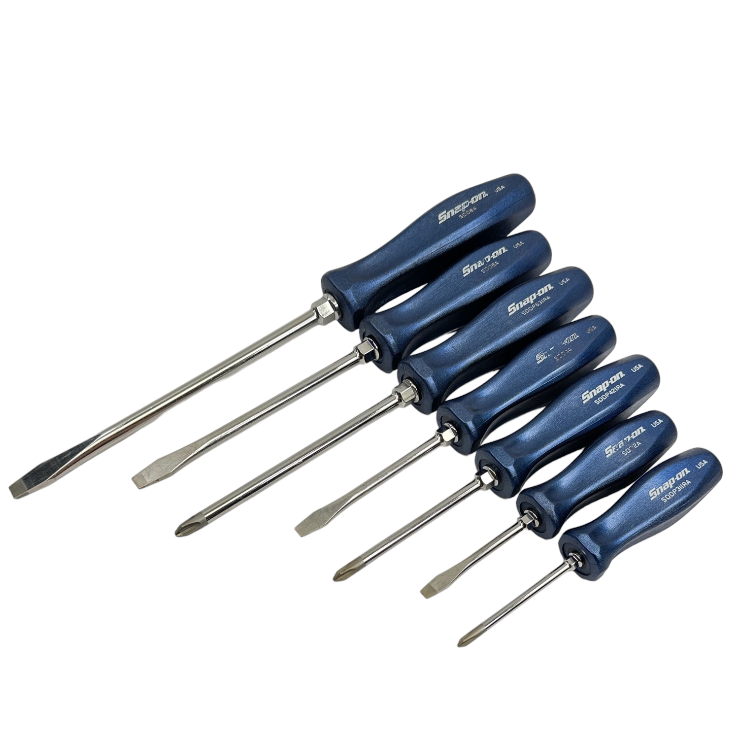 Snap on 7pc POWER BLUE Hard Grip Screwdriver Set, SDDX70AMB