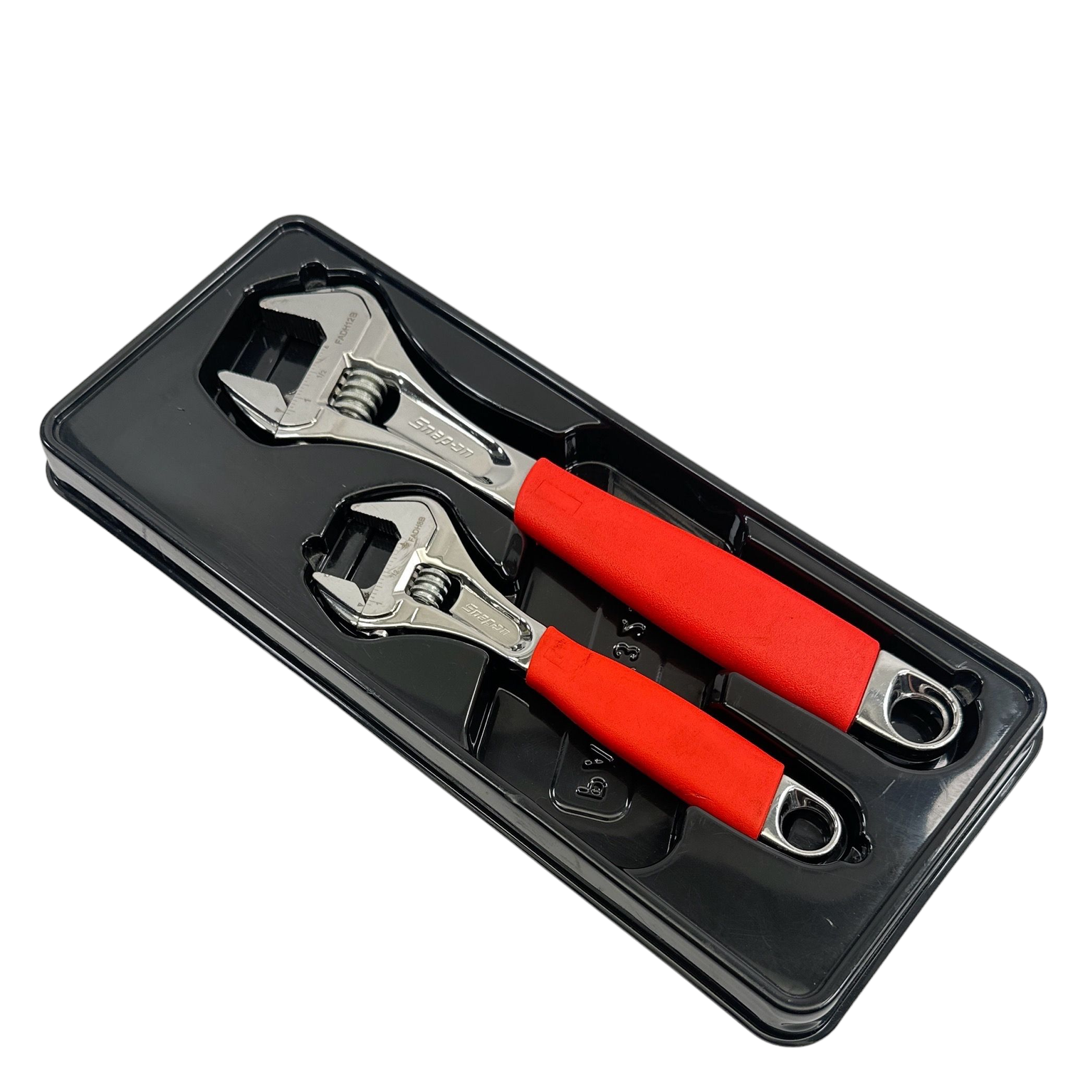 Snap On 2 pc Flank Drive® Plus Adjustable Wrench Set (8 and 12") (Red