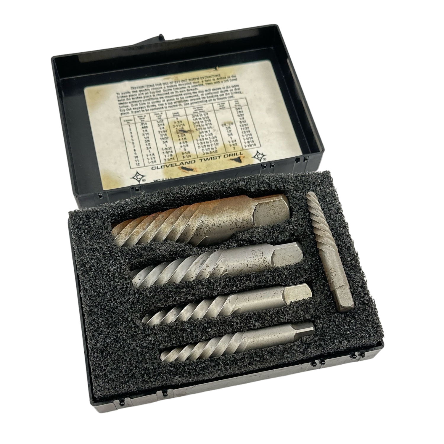 Cleveland No.16 EZY-OUT Screw Extractors, No. 5-9 (1/4”-1”)