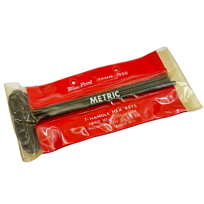Blue Point 5pc Metric T-Handle Hex Key Set, YAWM-1900