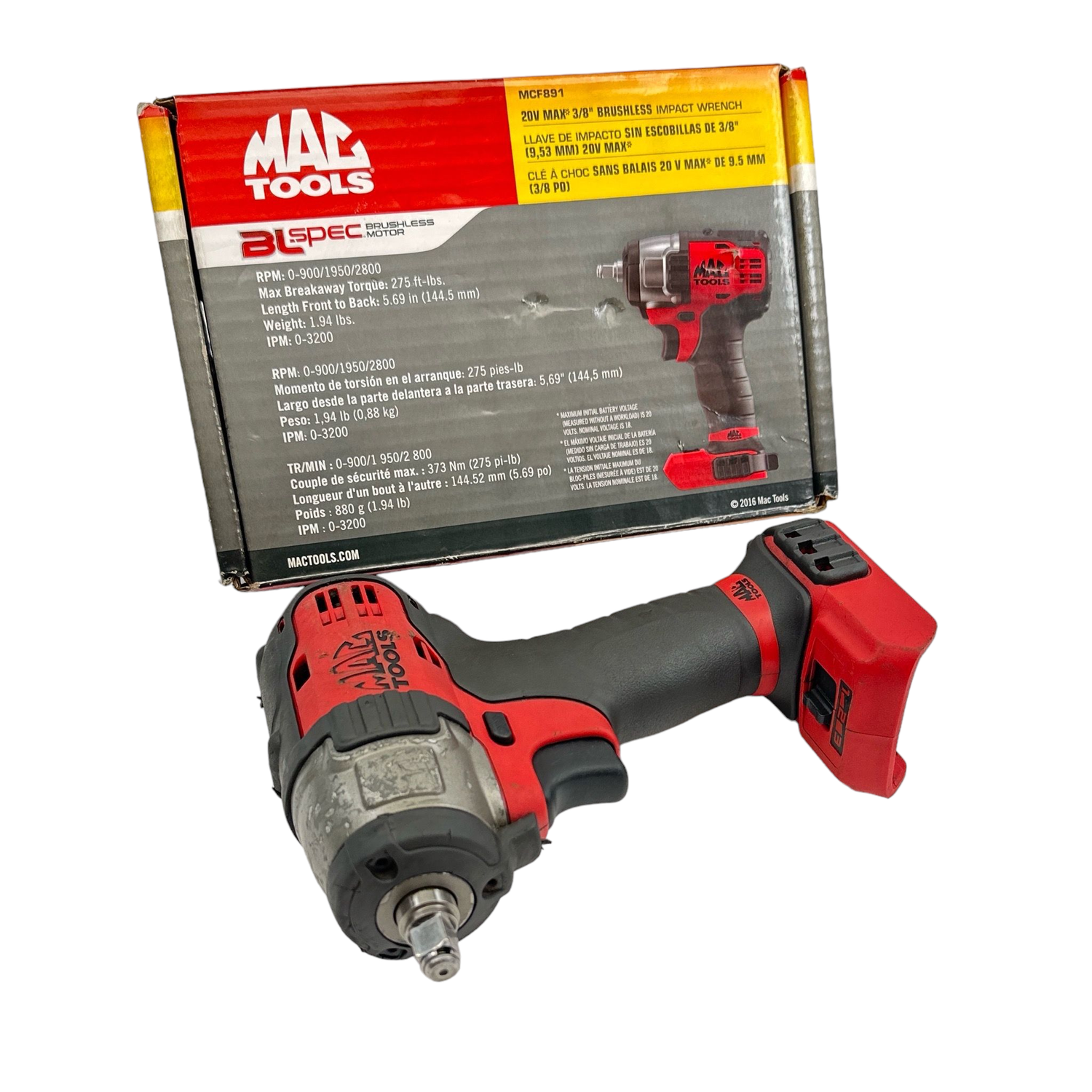 MAC Tools 20V Max 3 8 Brushless Impact Wrench MCF891