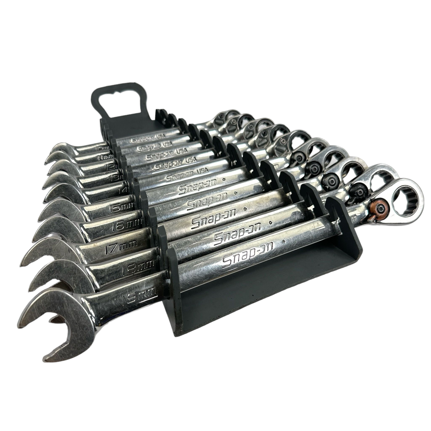 Snap On 10 pc Metric Reversible Ratcheting Combination Wrench Set (10 ...