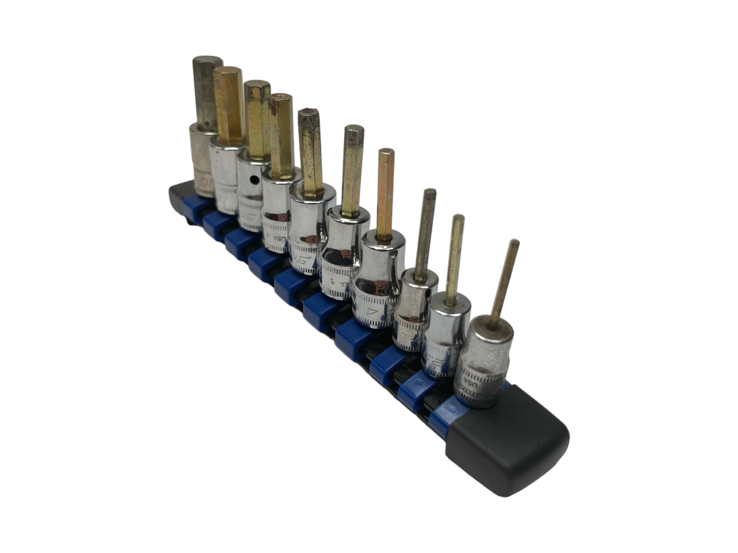 Snap On 10 pc Combination Drive Metric Standard Hex Bit Socket Set (2-10 mm), 210EFTAMY