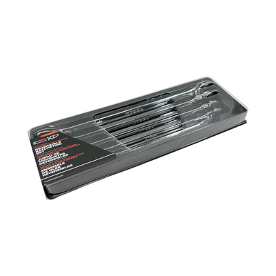 K Tool 5pc Metric Reversible Double Box Set Universal Spline Offset Ratcheting Set, (8-19MM)