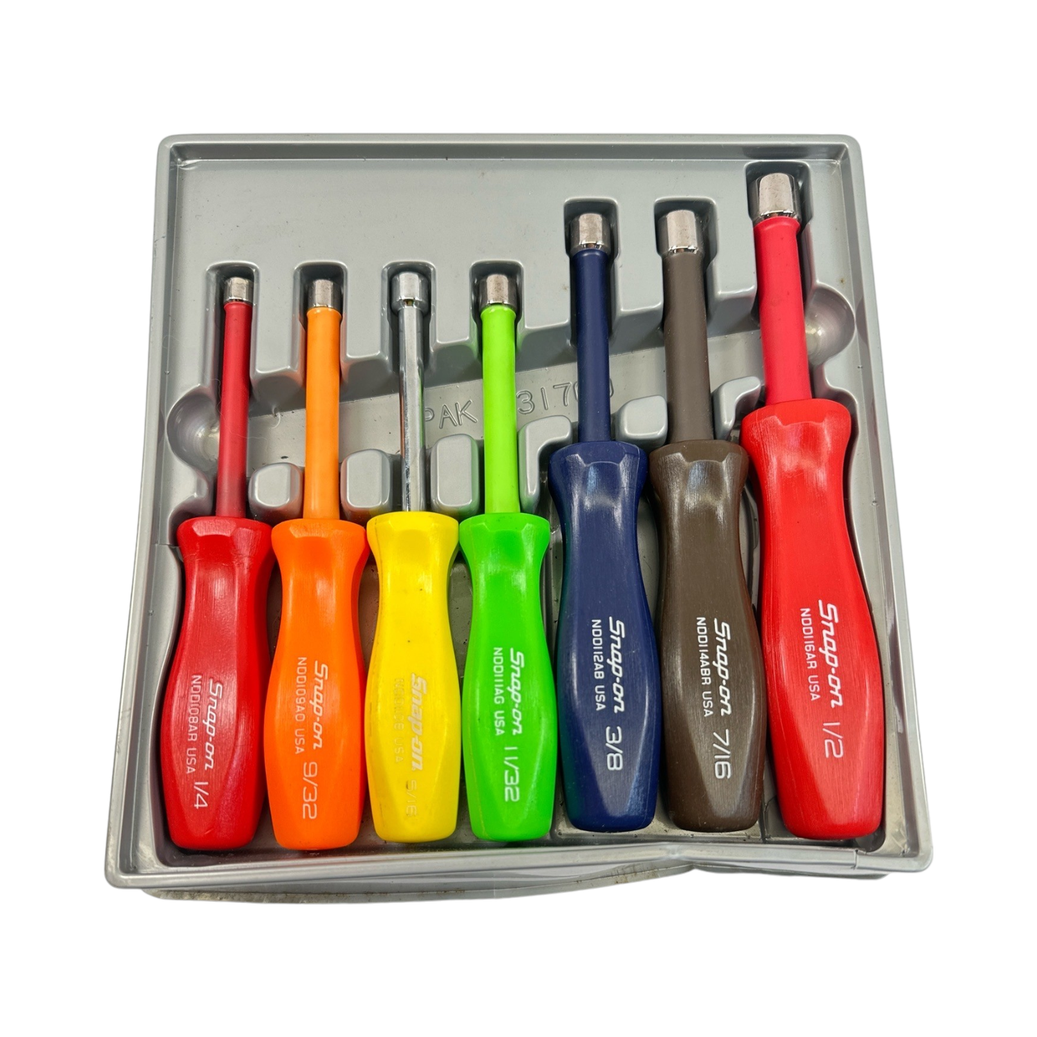 Snap On 7pc Hard Handle SAE Nut Driver Set (1/4-1/2")