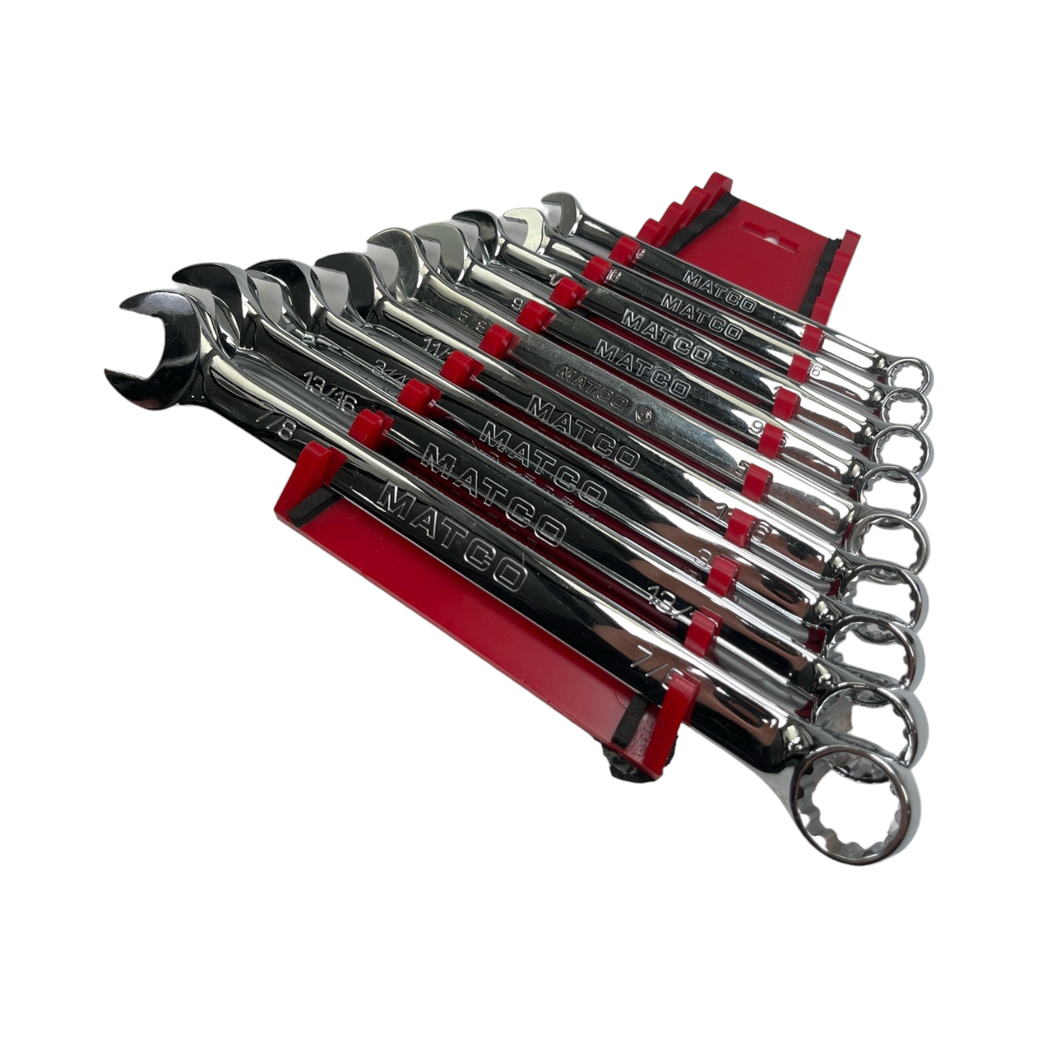 Matco Tools 9 Piece Long SAE Combination Wrench Set (3/8” - 7/8”), SMCL92K