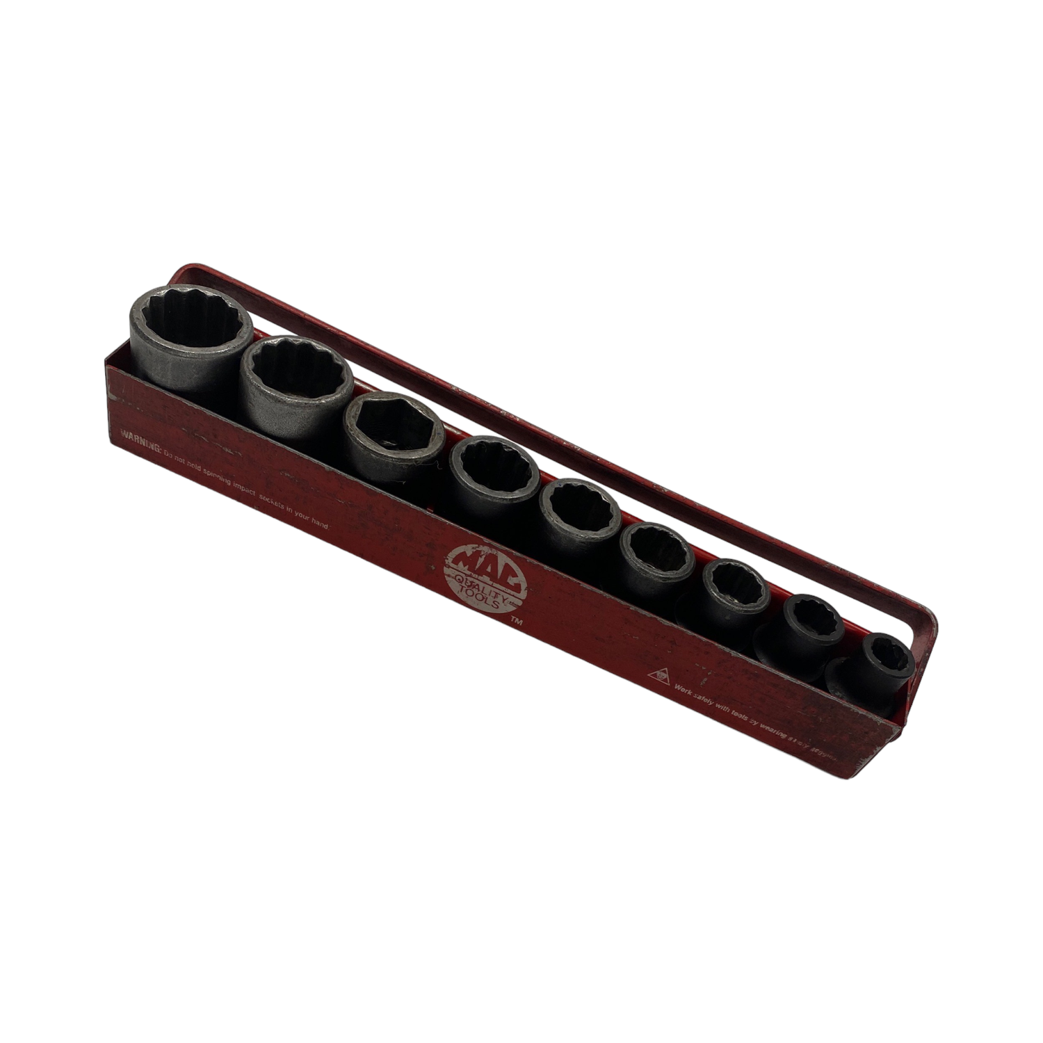 Mac 9pc 1/2” 12-Point Shallow Impact Socket Set, (3/8”-7/8”)