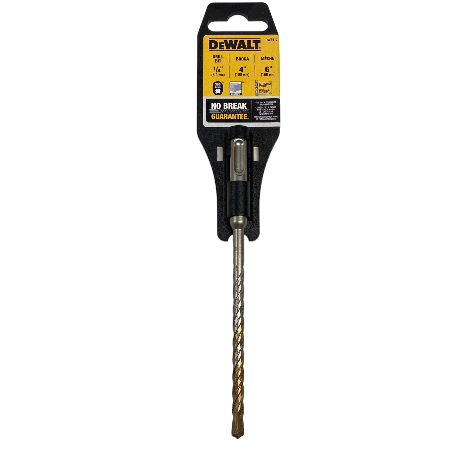 DeWalt 1/4” x 4” x 6” SDS Plus Masonry Drill Bit, DW5417