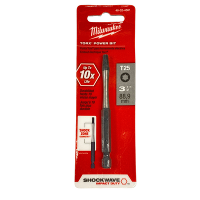 NEW Milwaukee 3-1/2” Long T25 Torx Impact Power Bit, 48-32-4561