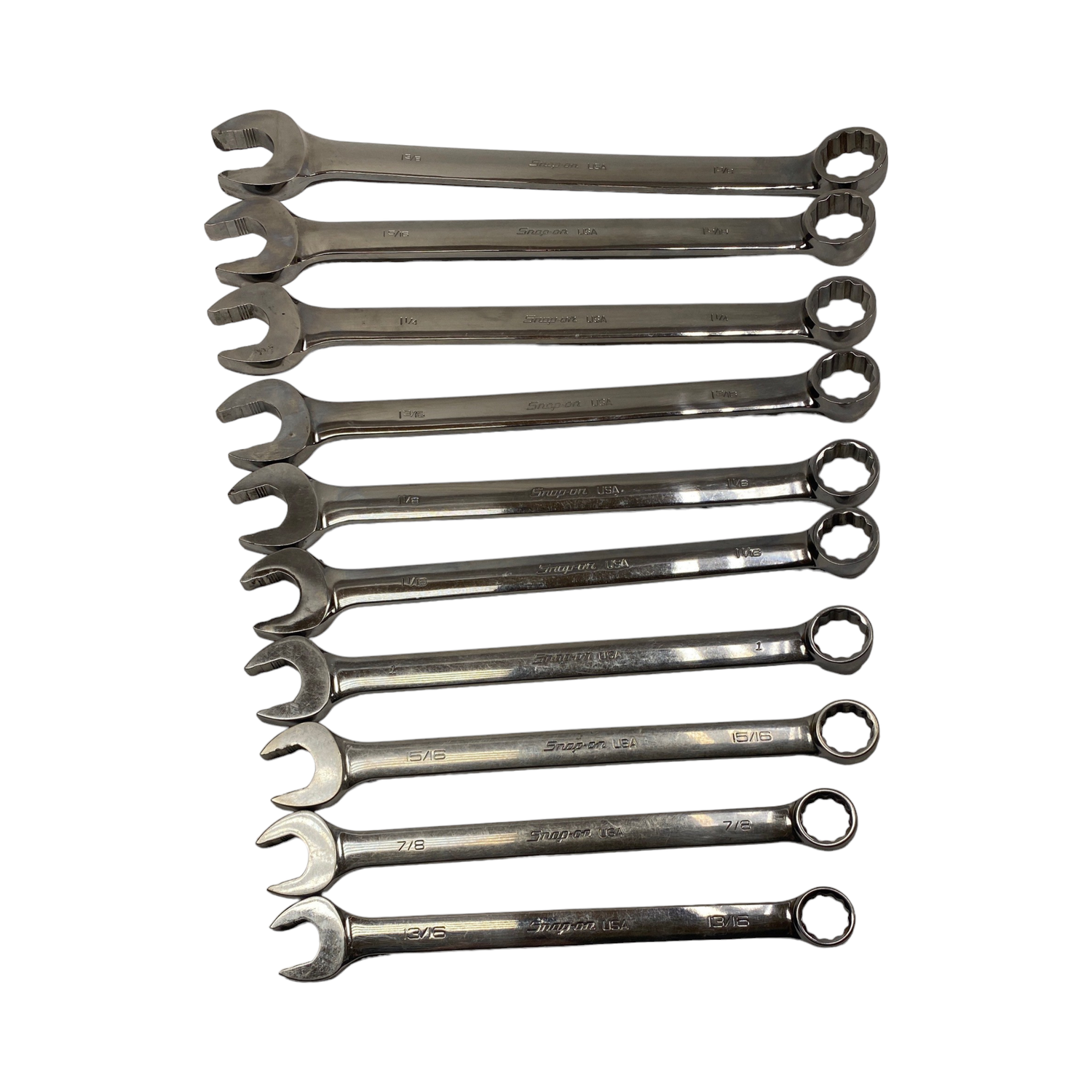 Snap On 10pc 12-Point SAE Flank Drive® Plus Combination Wrench Set (13/16–1-3/8")