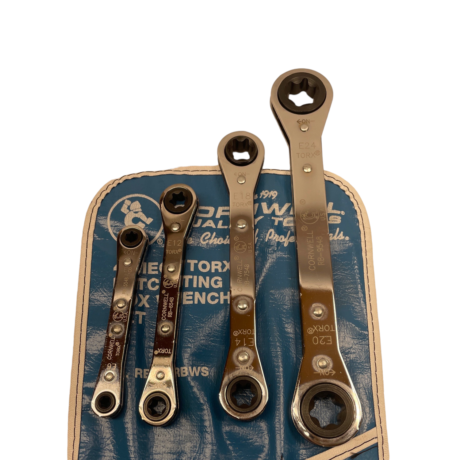 Cornwell 4pc E-Torx Ratcheting Box Wrench Set, RB-4TRBWS