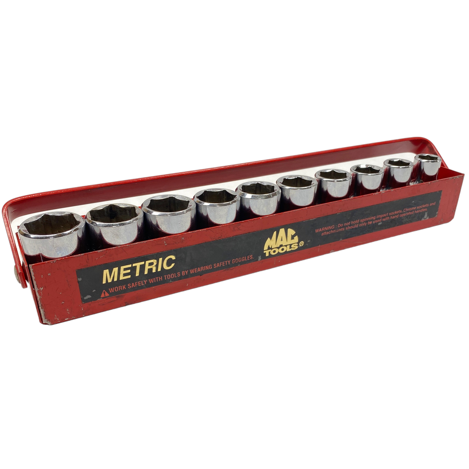 Mac Tools 10pc 1/2” Drive 6pt Metric Socket Set, (10-19MM), SVM106TR
