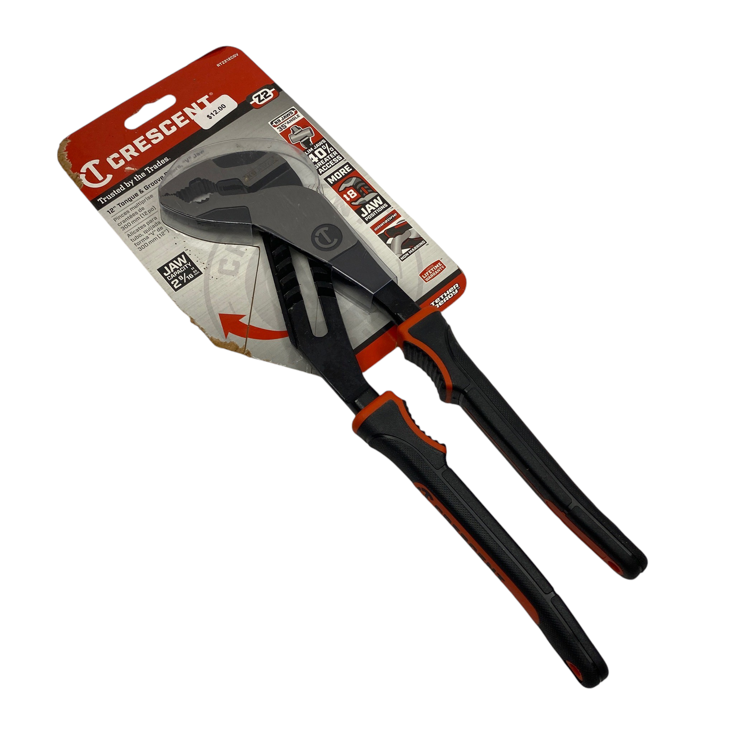 Crescent 12” Tongue And Groove Pliers, RTZ212CGV