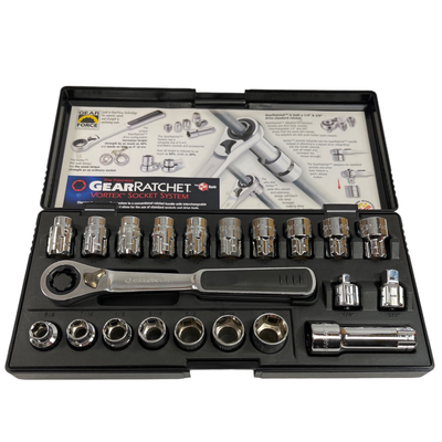 Gearwrench 21 Pc. 3/8” Drive 6-Point SAE/Metric Pass Through Socket Set, 8921