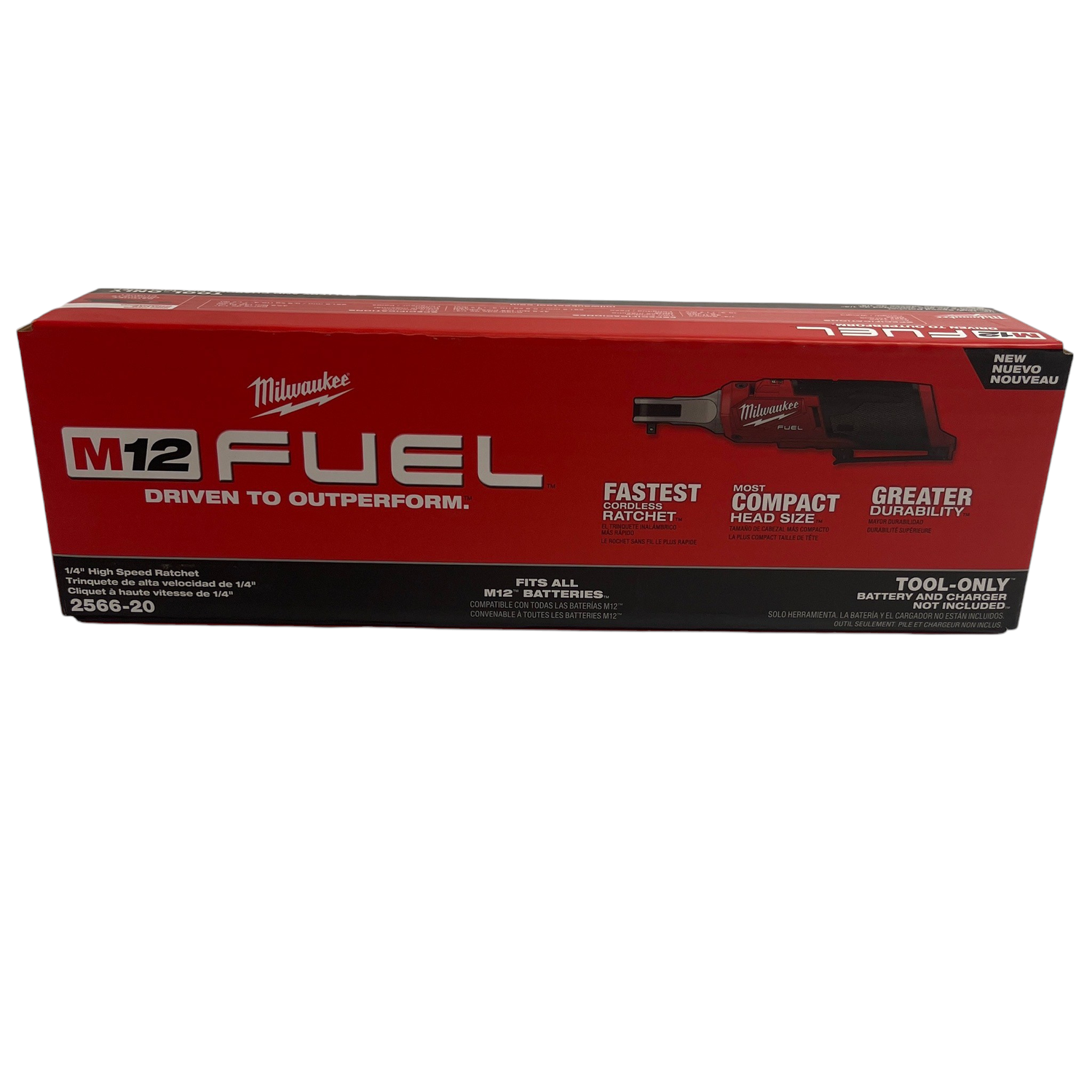 Milwaukee M12 Fuel 1/4” Drive High Speed Ratchet, 2566-20