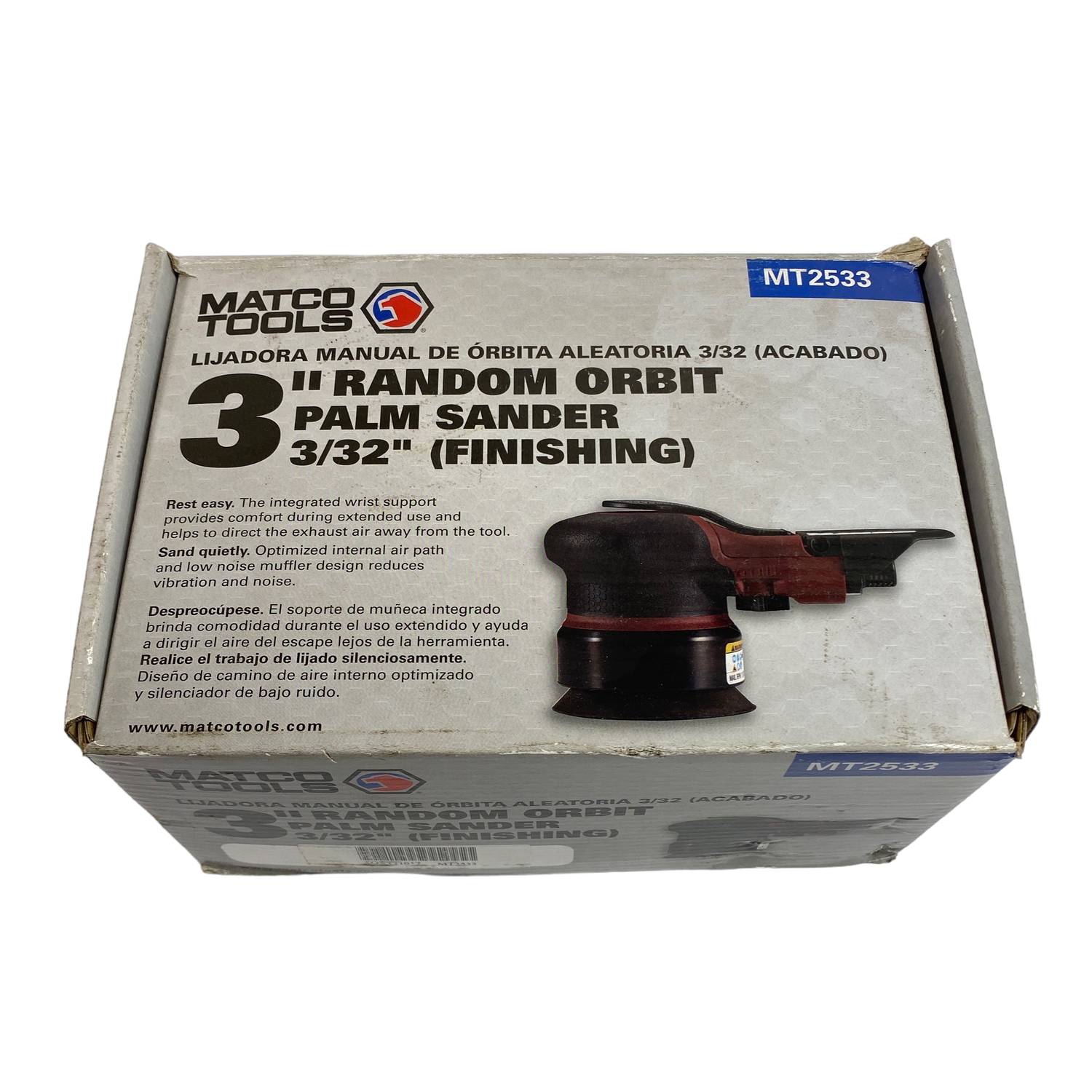 Matco Tools 3/32” Random Orbital Pneumatic Comfort 3” Palm Sander, MT2533