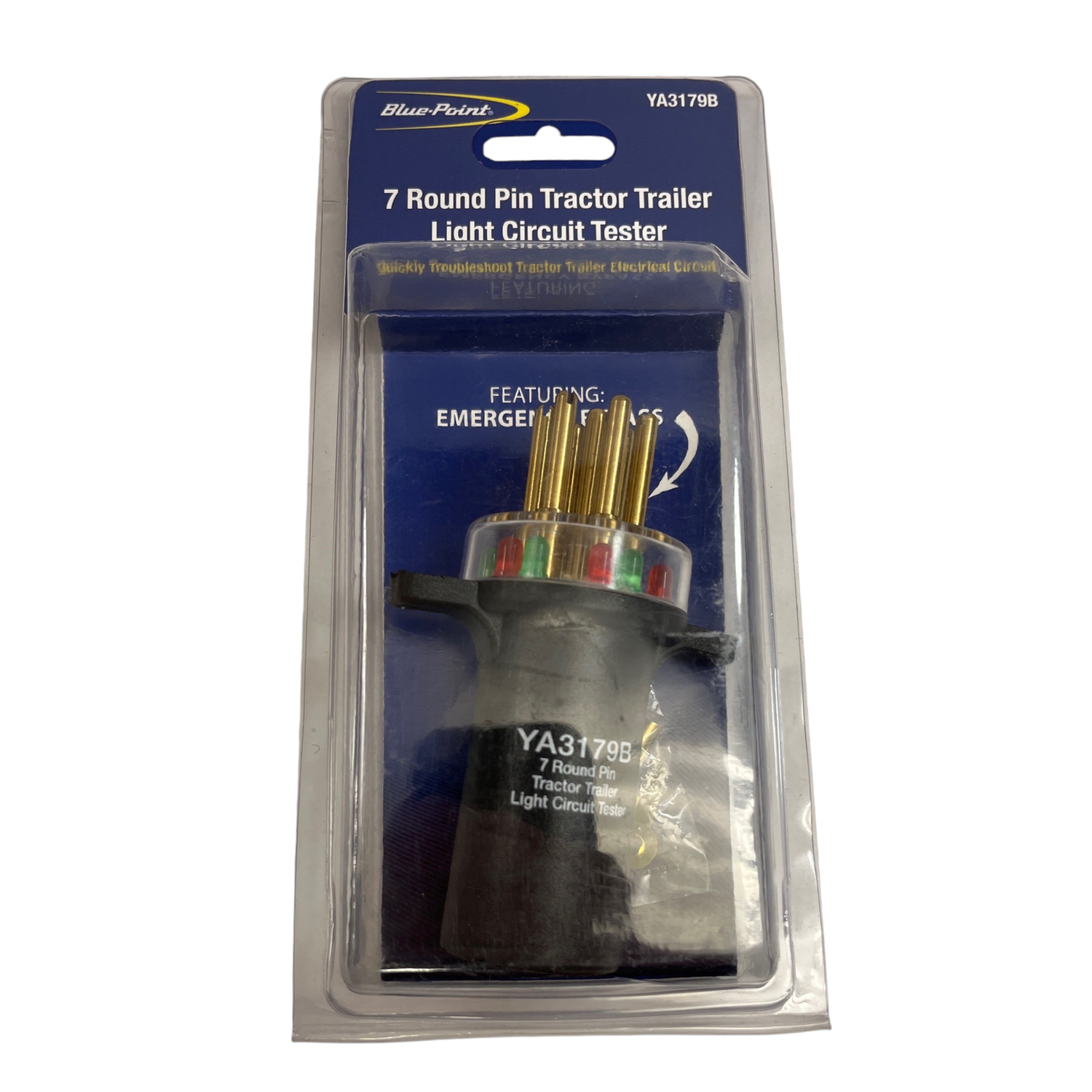 Blue Point 7 Round Pin Tractor Trailer Light Circuit Tester, YA3179B