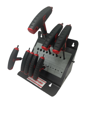 Snap On 8 Pc. SAE T-Shaped/ L-Shaped Combination Hex Wrench Set (3/32-1/4") W/ Storage Organizer AWSG800A / AWSTAND