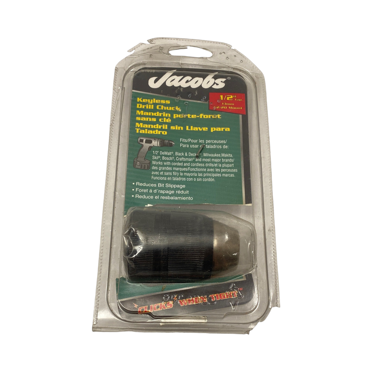 Jacobs 1/2” Keyless Drill Chuck, 31038