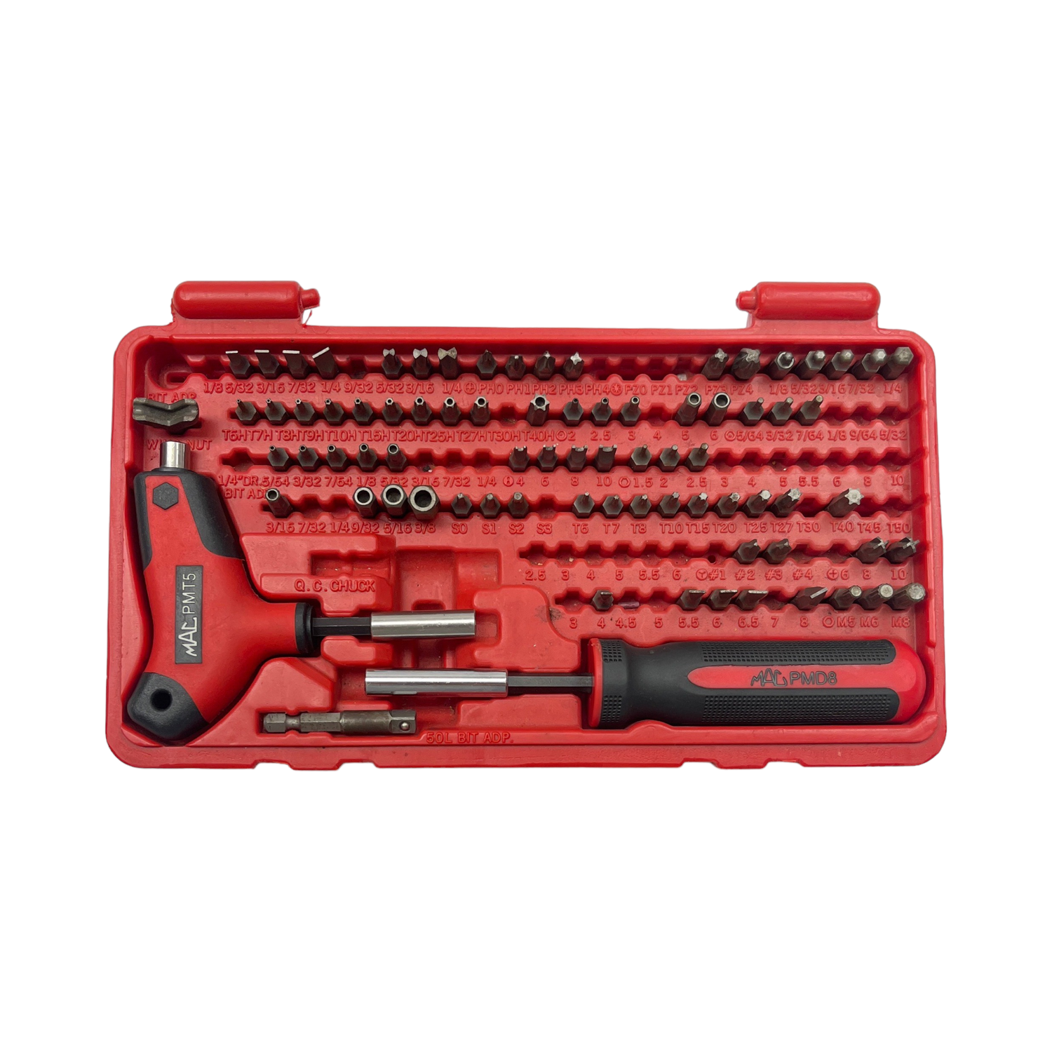 Mac Tools 80pc 1/4” Drive Hex Ratcheting Bit Driver Set, SBDR123SA