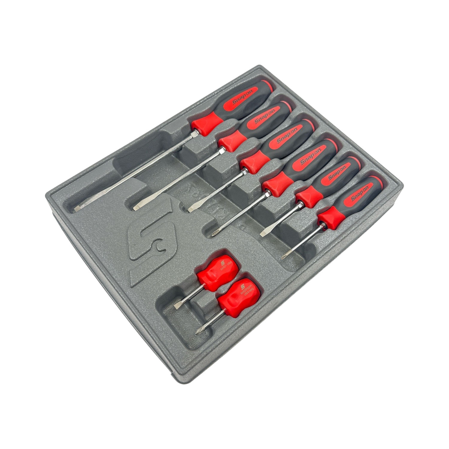 Snap On 8 pc Instinct® Soft Grip Combination Screwdriver Set (Red