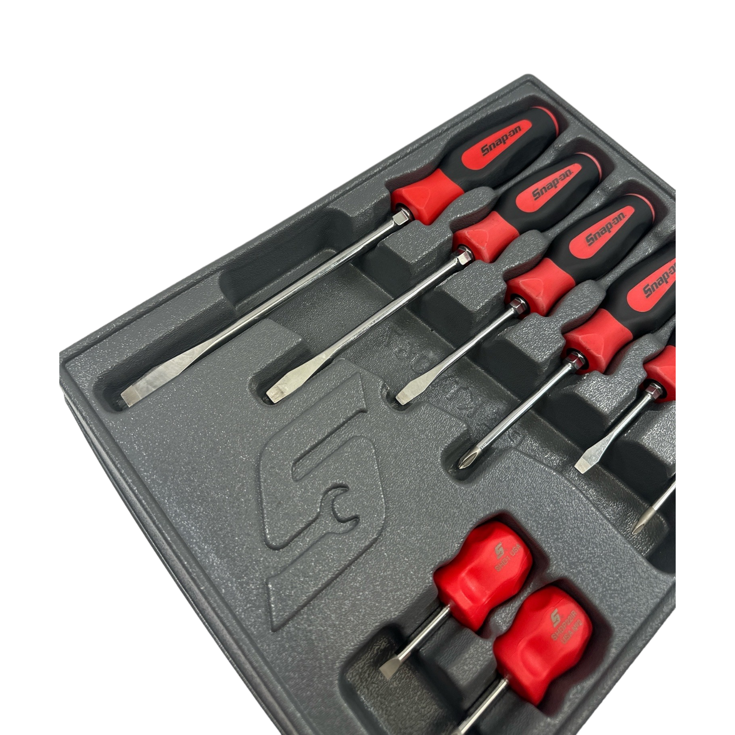 Snap On 8 pc Instinct® Soft Grip Combination Screwdriver Set (Red