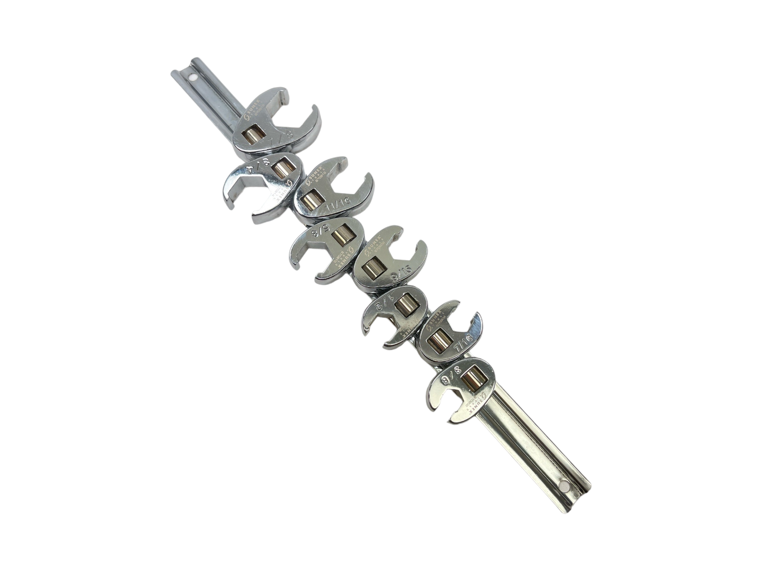 Sunex Tools 8pc 3/8” Drive Fractional Crowfoot Flare Nut Wrench Set (3/8” - 7/8”), 9708