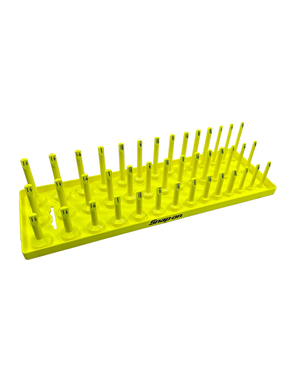 Snap-on KA383METVZ 3/8” Drive Metric 3-Row Socket Rail – Hi-Viz Yellow – 6 Point