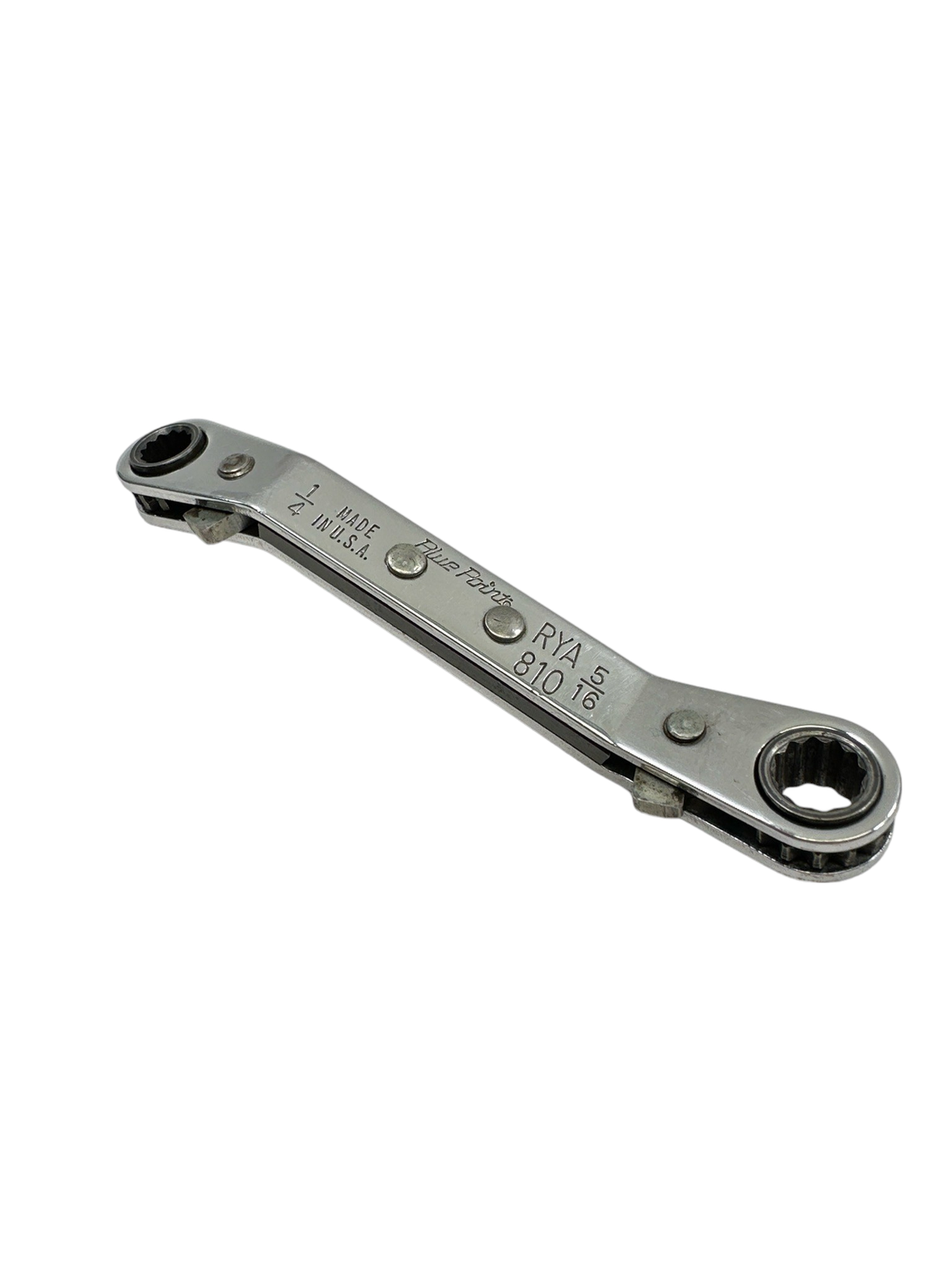 Blue Point 1/4–5/16" 12-Point SAE 25° Offset Ratcheting Box Wrench, RYA810