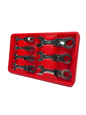 GearWrench 7 Pc. 12 Pt. Stubby Flex Head Ratcheting Combination Wrench Set (3/8” - 5/8”), 9570