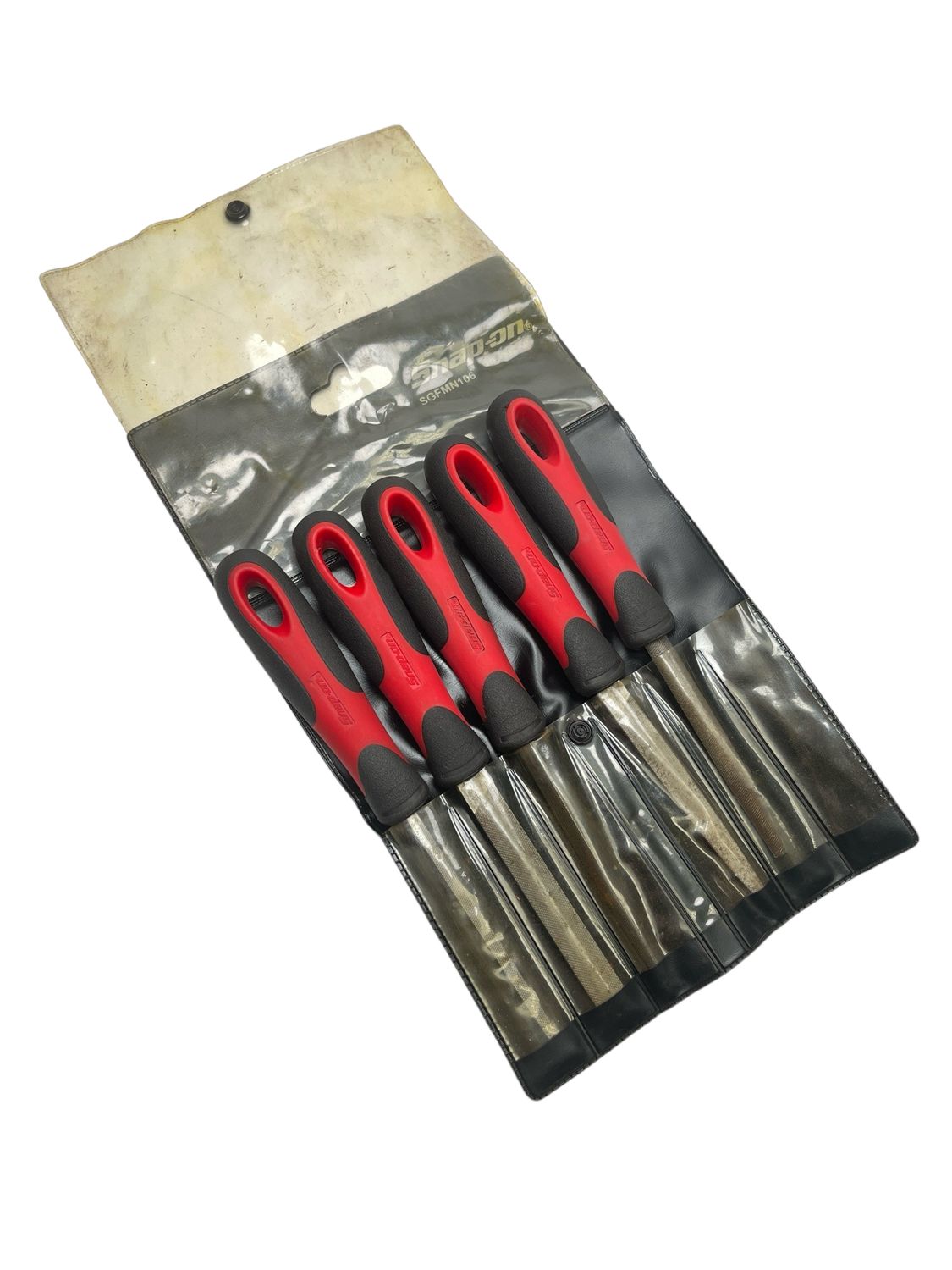 Snap On 6 pc Soft Grip Handle Miniature File Set (Red), SGFMN106