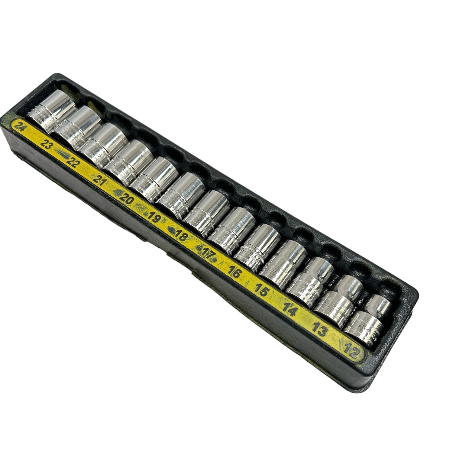 Snap On 13 pc 1/2" Drive 6-Point Metric Flank Drive® Shallow Socket Set ...