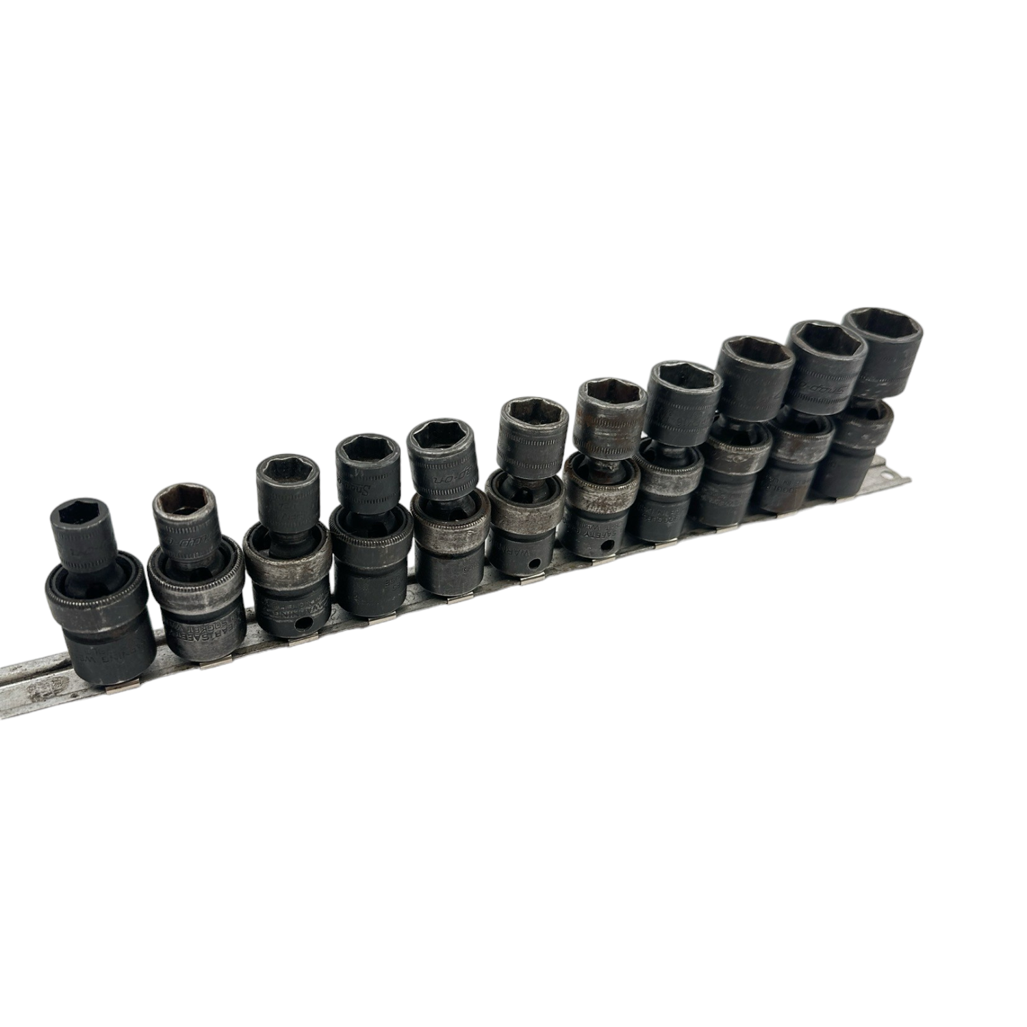 Snap On 11 pc 3/8" Drive 6-Point Metric Flank Drive® Shallow Impact Swivel Socket Set (8,10-19mm)