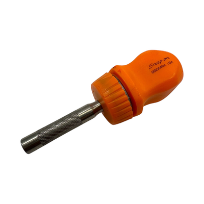 Snap On 4-5/16" Ratcheting Magnetic Stubby Screwdriver (Orange), SSDMR1AO