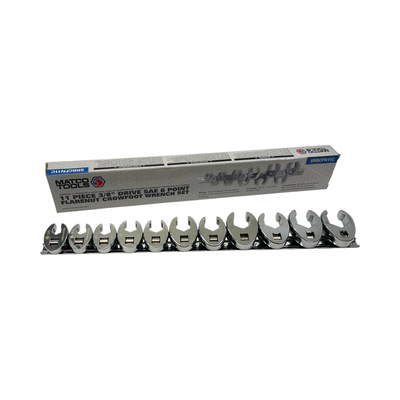 Matco Tools 11 Piece 3/8” Drive SAE 6-Point Flarenut Crowfoot Wrench Set (3/8” - 1”), SRBCFN11C
