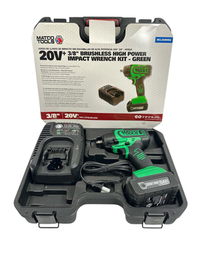 Matco 20V+ 3/8” Brushless High Power Impact Wrench Kit, Green, MCL2038HIKG