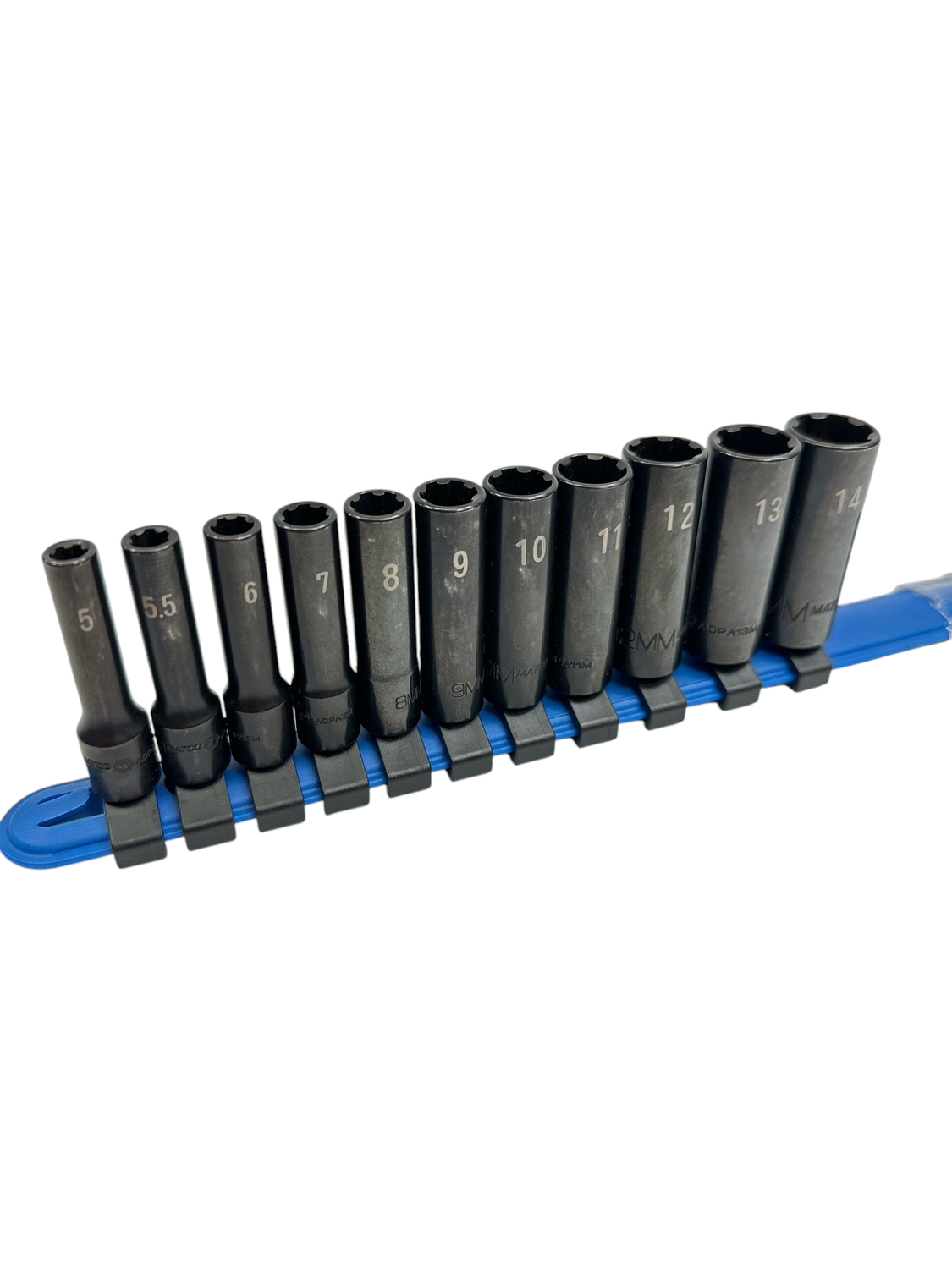 Matco 11pc 1/4" Drive Metric Deep Pro Non-Slip Impact Socket Set, SADPMA12R