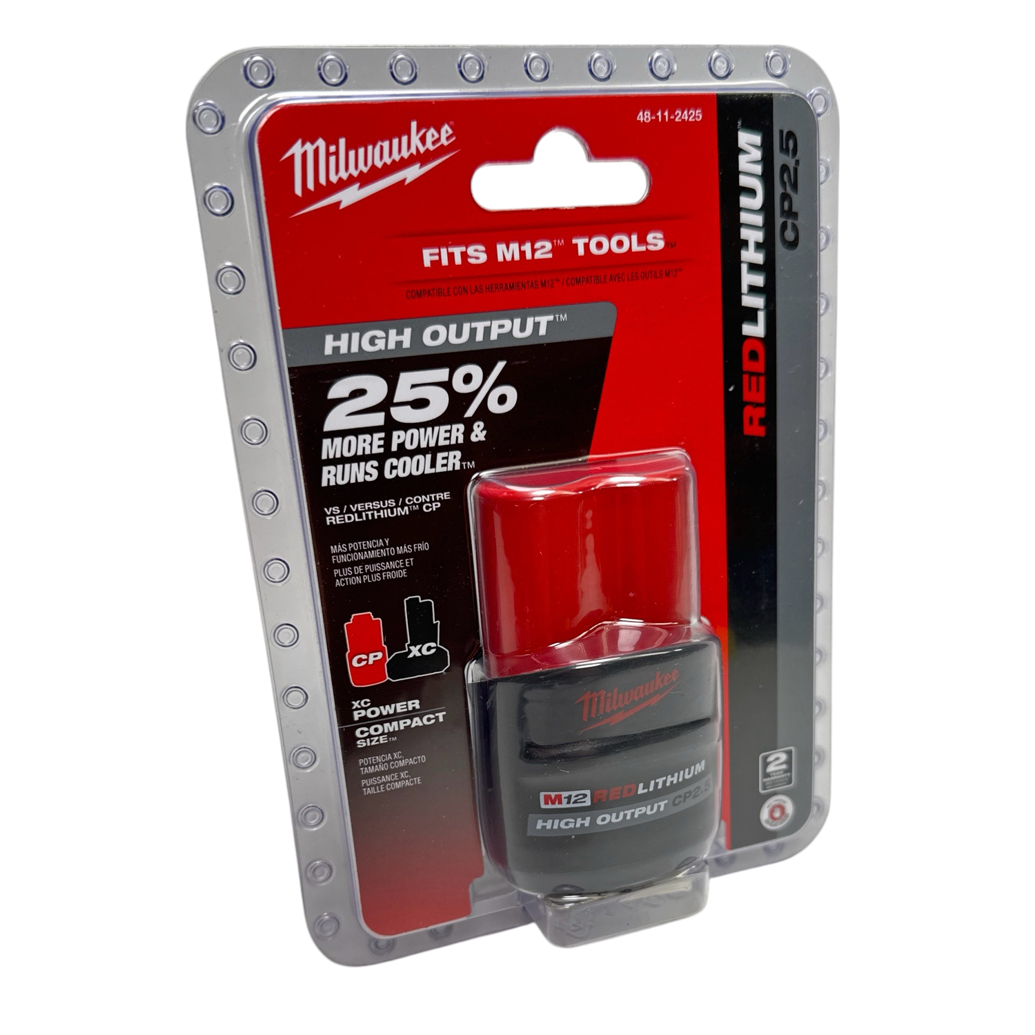 Milwaukee M12 REDLITHIUM High School CP2.5 Battery Pack, 48-11-2425