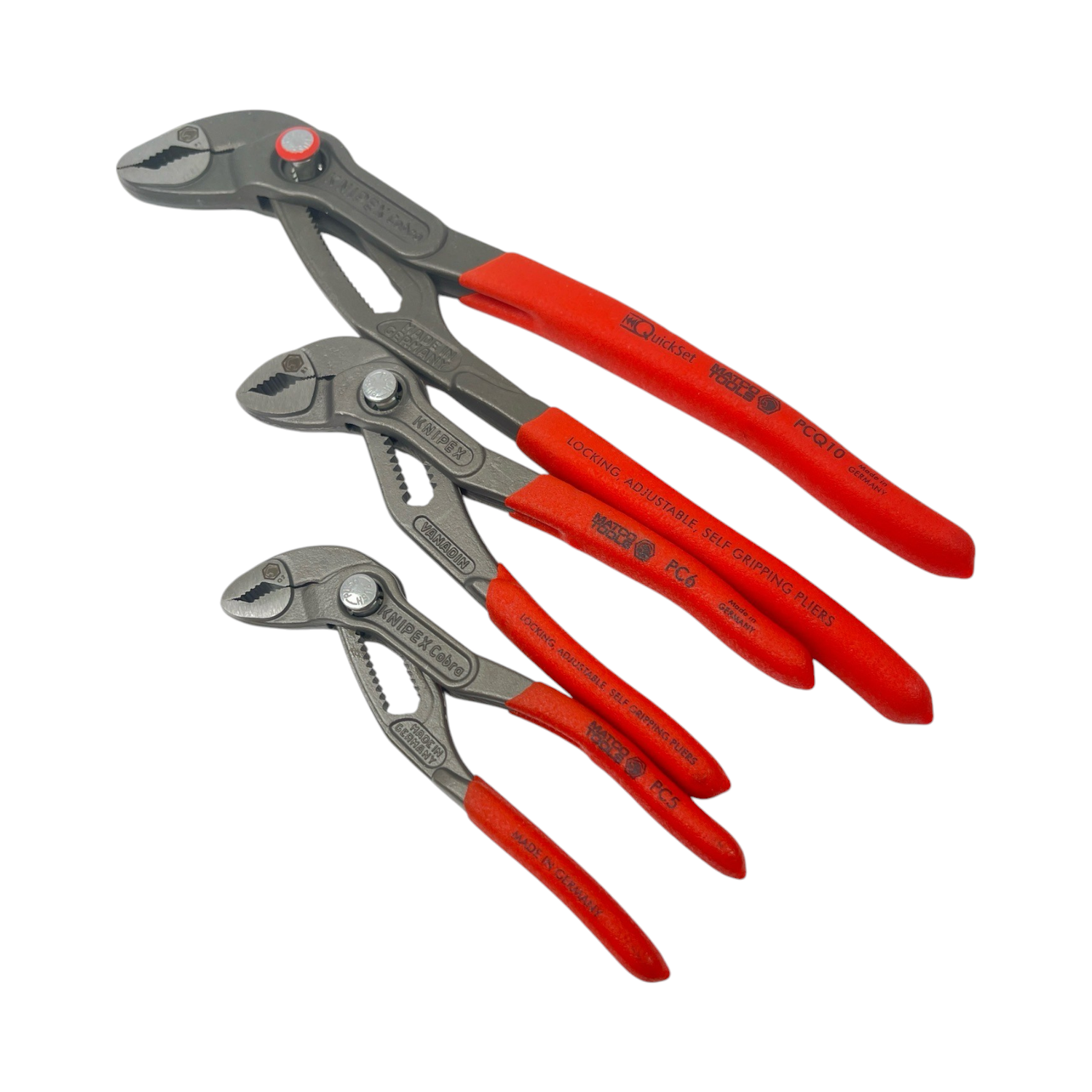 Knipex Locking Adjustable Self Gripping Pliers, PCQ10, PC6, PC5
