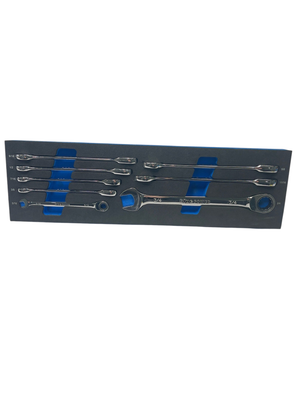 Cornwell 8 Piece bluePOWER® 72-Tooth SAE Ratcheting Combination Wrench Set